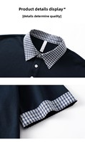 Polo à col et ourlet à carreaux, pour un usage quotidien, 55,6% coton, 44,4% polyester, style preppy