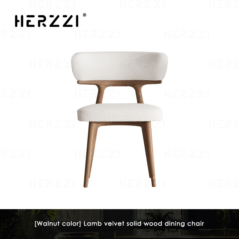 [Color nogal] Silla de comedor de madera maciza
