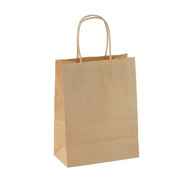 Fabricant de sacs en papier kraft Sacs à provisions en papier recyclé avec votre propre logo Sac en papier artisanal brun avec poignée