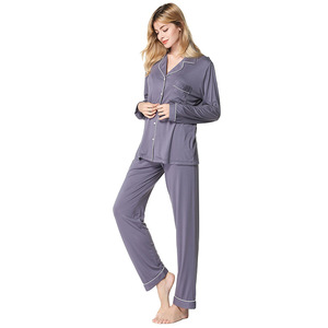 Set Pigiama da <span class=keywords><strong>Donna</strong></span> in Tinta Unita con Collo Alto, Pigiama in Modal a Due Pezzi, <span class=keywords><strong>Abbigliamento</strong></span> da <span class=keywords><strong>Casa</strong></span> Morbido e Confortevole - Product Image 2