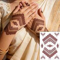 Autocollants de tatouage au henné pour le visage et le corps, aspect réaliste de Mehndi indien, à base de plantes, imperméables et résistants à la transpiration