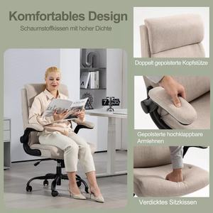 Chaise de bureau moderne en maille réglable, confortable, inclinable, pour la sieste, chaise de bureau ergonomique haut de gamme, accoudoirs rabattables - Product Image 3