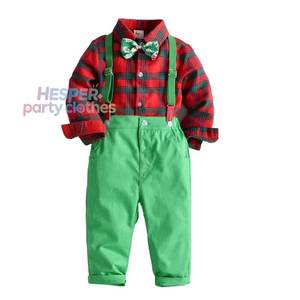 Chemises à carreaux à manches longues pour enfants HP Wholesale, costumes de Noël pour garçon de 2 ans, KBCS-012 - Product Image 1