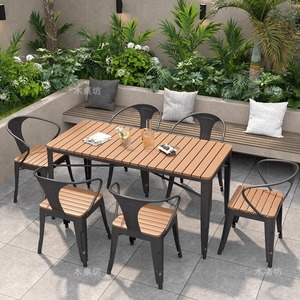 Cao cấp ngoài trời <span class=keywords><strong>WPC</strong></span> bảng và ghế thiết lập Chất lượng cao Gỗ nhựa composite vòng vườn băng ghế dự bị đồ nội thất cho sân thượng ban công - Product Image 4