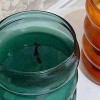 Porte-bougie en verre côtelé, design nordique moderne, 10oz