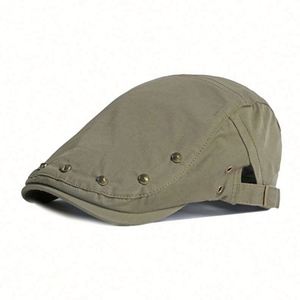 Wholesale Stylish Premium Solid Color <b>Flat</b> Top Ivy Hat <b>Caps</b> Men Ivy Gatsby Hat <b>Cap</b> Custom Autumn Winter Men Studs Newsboy <b>Cap</b> - Product Image 6