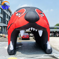 Tente tunnel gonflable géante personnalisée en forme de tigre, en tissu Oxford, avec souffleur, durable, installation facile, alimentation secteur, pour publicité