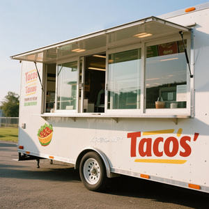 2025 Influencer Galvanized Zinc Outside Customizable Food Trailer With Full Equipment For Hamburger Pizza Ice Cream coffee - Product Image 1