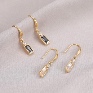 New Arrival Jewelry Stainless Steel Ear <b>Hook</b> <b>Earring</b> 18k Gold Plated Zircon Pendant <b>Earrings</b> - Product Image 5