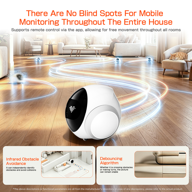 Smart AI Home Robot 360 Mobile Security Protection Child Elderly Care Monitor Pet Interaction Laser Toy APP Control Auto Charge