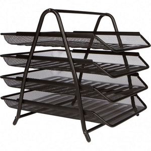 Mesh Metal Desk Organiser 4 Tier <b>File</b> Rack Letter Tray A4 Papers Documents Holder Desk <b>Organizer</b> - Product Image 5