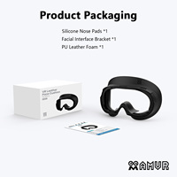 Couverture faciale magnétique noire 3-en-1 AMVR pour Pico 4/Pico 4 Ultra, coussin facial en cuir respirant résistant, accessoires de jeu de remplacement