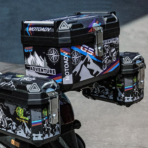 Maletero de motocicleta <span class=keywords><strong>cuadrado</strong></span> de plástico ABS Universal de gran capacidad con tapa Vehículo eléctrico Expansión de tres cajas - Product Image 1