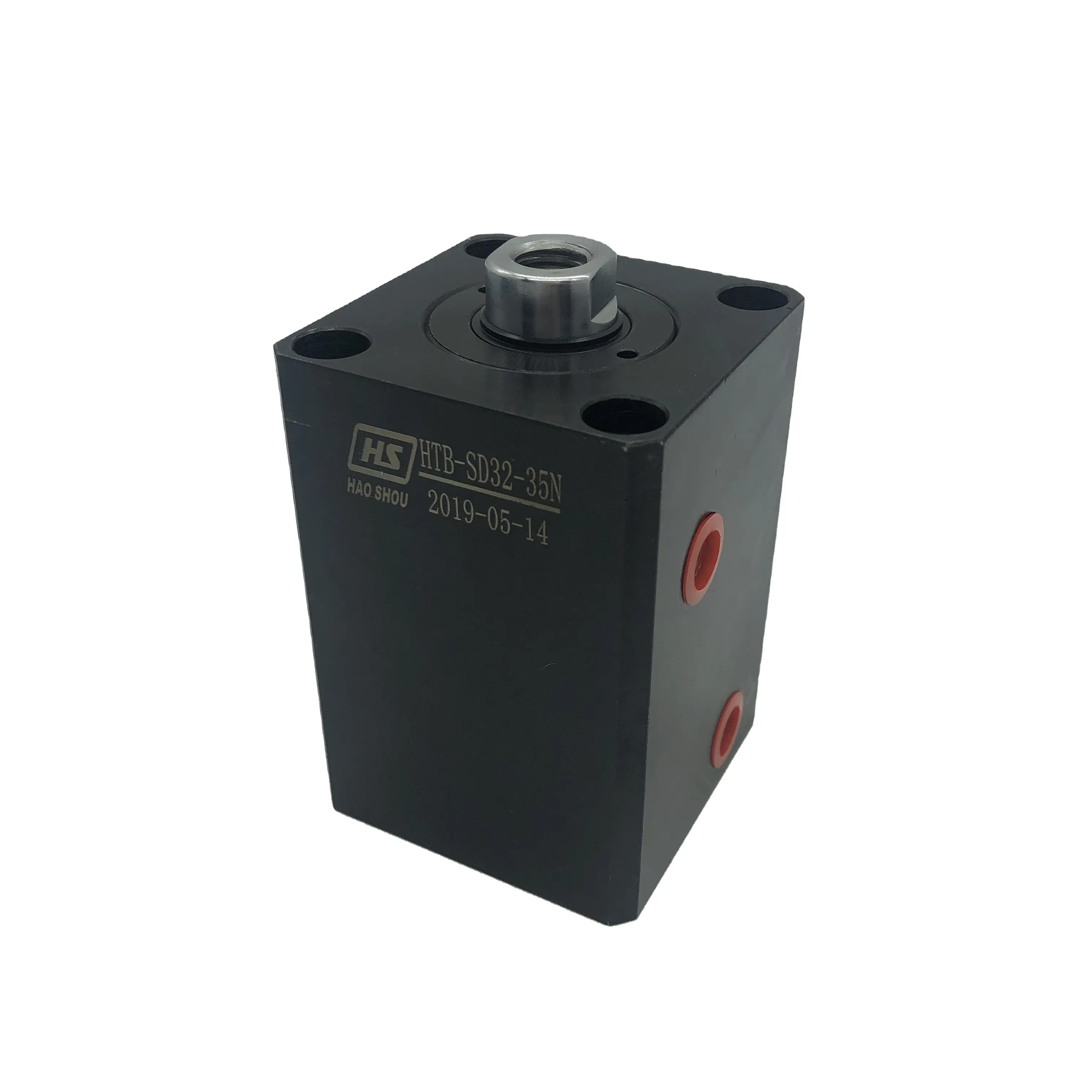 Haoshou HTB-SD32-20N silinder hidrolik, untuk perlengkapan jig, tipe batang ujung tunggal, lubang 32mm, stroke 20mm