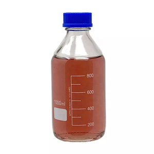 Laboratory Amber <b>Glass</b> Reagent <b>Bottle</b> <b>500ml</b> With Blue Screw Cap For Chemical Storage - Product Image 2
