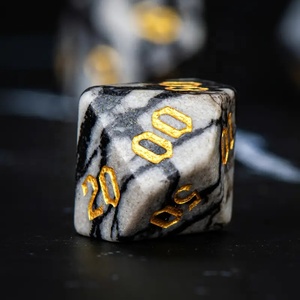 ลูกเต๋าหินตาข่ายสีดำสำหรับเกมกระดาน RPG ของขวัญปีใหม่ตามสั่ง - Product Image 3