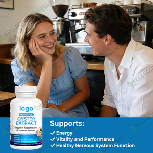 Integratore Maschile WELLBODY, Capsule di Estratto di Ostrica, Supplemento di Zinco 500mg, Capsule di Ostrica - Product Image 2