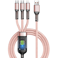 Câble de charge rapide USB 3 en 1 100W Câbles de chargeur Type C 8Pin Micro