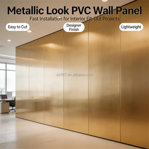 Panneau mural en PVC métallique doré, panneaux muraux en métal 4x8 - Product Image 3