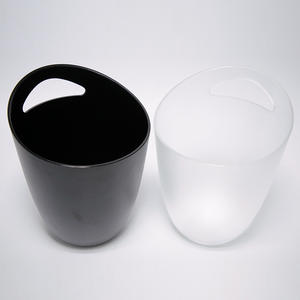 Secchiello per il ghiaccio in plastica smerigliato 3L all'ingrosso mono-manico per Champagne con bordo smussato - Product Image 5