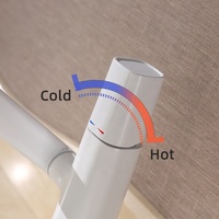 1080 Degrés Universel Rotatif Robot Bras Bassin Blanc En Laiton Chaud Froid Évier Robinets D'eau Monotrou pour Salle De Bains Salle De Bains En Céramique