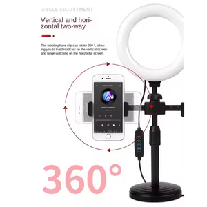 Aro de Luz LED de 6 Pulgadas con 2 Abrazaderas de Clip, Soporte Dual para Teléfono Móvil, Soporte de Escritorio para Transmisión en Vivo, LED para Transmisión en Directo - Product Image 2