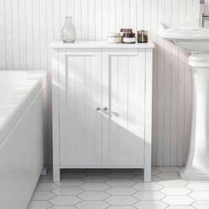 Modern Solid <strong>Pine</strong> Wood Floor Storage Cabinet with Two Adjustable <strong>Shelves</strong> Living Room &amp; Bedroom Storage <strong>Unit</strong> - Product Image 2
