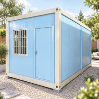 Kits de maisons miniatures modulaires avec panneaux isolés, structure en acier détachable, unité préfabriquée pour projets de jardins d'été