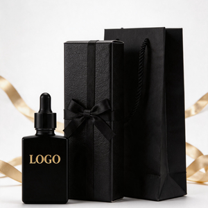 Oferta Especial: Botella de Vidrio Cuadrada Plana Transparente Esmerilada Negra Recargable con Gotero, Impresión Serigrafiada, para Aceites Esenciales, Perfumes y Cuidado de la Piel - Product Image 4