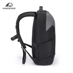 Kingsons Business <b>Backpack</b> 15.6 Inch Water Resistant Laptop Bag Unisex Travel Casual <b>Backpack</b> Solid Color <b>Black</b> And Gray - Product Image 4