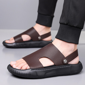 Sandalias Casuales Transpirables para Hombre, de Piel Genuina, con Punta Abierta y Suela de EVA - Product Image 4