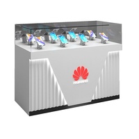 Neuartiger Emaillierter Mobiltelefon-Ausstellungsschrank Glas-Theke mit LED-Beleuchtung Tragbare Multifunktionale Muster-Vitrine