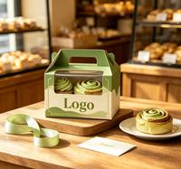 Boîte d'emballage pour gâteau au lait personnalisée, biodégradable, haut de gamme, recyclable, boîte à gâteau de 4 à 6 pouces avec poignée et fenêtre transparente