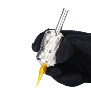 Empuñadura de Acero Inoxidable con Bloqueo Automático para Máquina de Tatuar, Empuñadura Metálica para Cartuchos de Agujas - Product Image 1