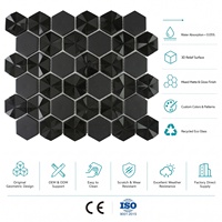 Mosaicos de Vidrio Hexagonales Reciclados en 3D, Estilo Moderno, Color Personalizado, Acabado Mate o Brillante, para Revestimiento de Cocina