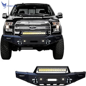 Pare-chocs avant compatible avec <span class=keywords><strong>Ford</strong></span> F150 2015-2016-2017 (à l'exception du <span class=keywords><strong>Raptor</strong></span>) avec plaque de treuil et feux LED - Product Image 1