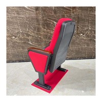 Chaise d'auditorium à prix de gros pour écoles, théâtres, cinémas, avec coque en plastique PP rouge, design moderne pour salles de conférence et hôpitaux