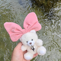 Ourson en peluche sac à dos pendentif voiture porte-clés nœud papillon mignon cartable poupée ornement chaîne