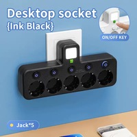 Multiprise murale UE à 3 prises CA, 2 ports USB et 1 port Type-C, directement de l'usine |   Conception 6-en-1 pour gagner de la place au bureau à domicile