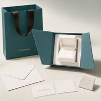Lionwrapack Nouveau Coffret à Bijoux Magnétique Double Ouverture Personnalisable Logo Écologique Recyclable avec Sac en Papier