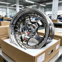 Vente en gros de jantes chromées 3 pièces à profil profond 4x100 de 15 à 18 pouces pour voitures de tourisme, jantes pour voitures de tuning rétro JDM