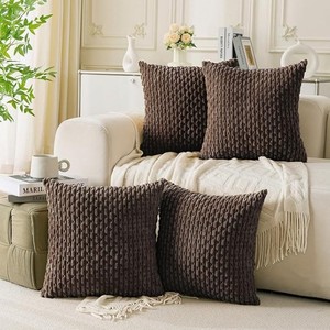 Áo gối nhung gân có họa tiết chắp vá, trang trí nhà phong cách nông trại, vỏ gối trang trí phong cách boho cho ghế sofa, giường, phòng khách - Product Image 2