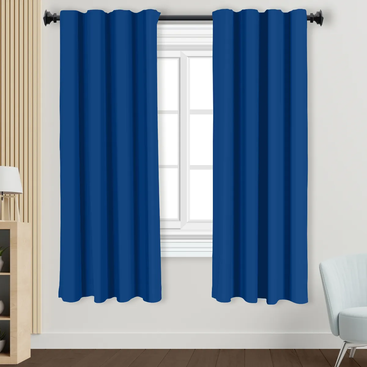 New Arrival Blackout Poles 63 Inch Length 2 Panels Black Out Curtains