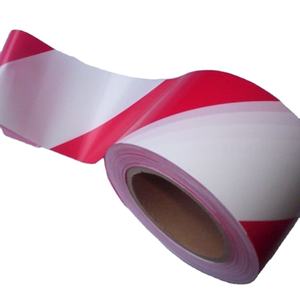 شريط حجب الطريق باللون الأبيض والأحمر مطبوع عليه حاجز حركة مرور غير لاصق من البولي إيثيلين شريط أسود أصفر - Product Image 2