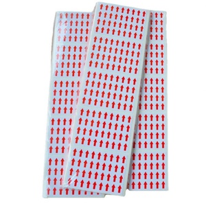 Autocollant adhésif en papier imperméable en stock usine pour réparation de vêtements, étiquette directionnelle flèche rouge pour produit défectueux, bougie - Product Image 4