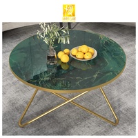 BOTON STONE Fabrication de pierre artificielle dessus en marbre Table de café à manger Table ronde en marbre vert