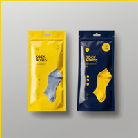 Sac d'emballage en plastique à fermeture éclair personnalisé à trois soudures latérales pour l'emballage de chaussettes/vêtements/sous-vêtements