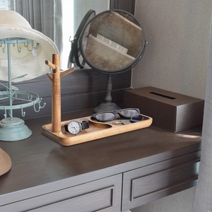 Plateau de rangement en bambou pour bracelets Apple Watch, plateau de rangement en bois avec 3 supports, organisateur suspendu - Product Image 5