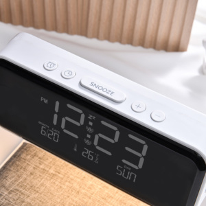 New Arrivals Wireless Charging LCD Screen Alarm <strong>Clock</strong> 15W Fast Wireless Charger <strong>Bedside</strong> Lamp Wireless Phone Charger for <strong>iphone</strong> - Product Image 2