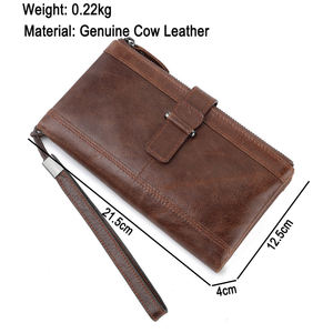 กระเป๋าคลัทช์หนังวัวแท้ AndoBag สไตล์เรโทรสำหรับผู้ชาย กระเป๋าสตางค์ยาว RFID พร้อมช่องใส่บัตรธุรกิจ ความจุขนาดใหญ่ กระเป๋าคล้องมือ รุ่น 1421 - Product Image 4